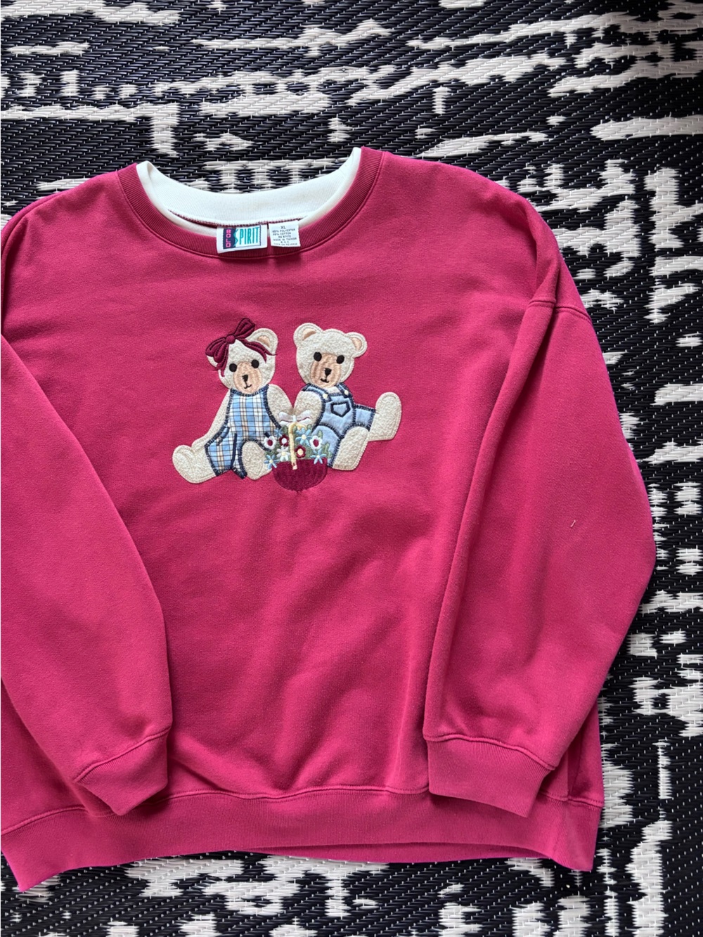 women’s Pink Bear embroidered Sweatshirt